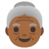 👵🏾 old woman: medium-dark skin tone display on Google